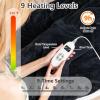 Giantex Heated Blanket Throw, 60” x 50”, 10 Heating Levels, 9H Timer Auto Shut Off, Overheat Protection, Machine Washable (Black+White)(Black+white)