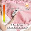 Giantex Heated Blanket Throw, 60” x 50”, 10 Heating Levels, 9H Timer Auto Shut Off, Overheat Protection, Machine Washable (Black+White)(Pink)