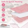 Giantex Heated Blanket Throw, 60” x 50”, 10 Heating Levels, 9H Timer Auto Shut Off, Overheat Protection, Machine Washable (Black+White)(Pink)