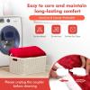 Giantex Heated Electric Blanket Throw, Reversible Flannel & Sherpa Fleece Blanket with 10 Heat Levels, 9 Hours Auto Shut-Off, Overheat Protection, 50” X 60” Machine Washable, Heating Blanket(Red)(Red)
