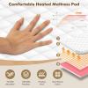 Giantex Heated Mattress Pad Queen – 60” x 80” Quilted Electric Bed Warmer w/ 10 Heating Levels, 8H Auto Off, 1-12H Timer, Double Controller, Overheat Protection, Electric Mattress Pad(Queen)