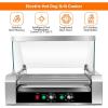 Giantex Hot Dog Roller Machine, 7 Non-Stick Rollers 18 Hot Dog Sausage Grill Cooker Machine with Removable Stainless Steel Drip Tray and Glass Hood Cover, Commercial Household Hot Dog Rotisserie(23”Lx19”Wx17”H)