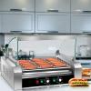 Giantex Hot Dog Roller Machine, 7 Non-Stick Rollers 18 Hot Dog Sausage Grill Cooker Machine with Removable Stainless Steel Drip Tray and Glass Hood Cover, Commercial Household Hot Dog Rotisserie(23”Lx13”Wx16”H)