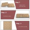 Giantex Interlocking Patio Deck Tiles, Acacia Wood Deck Tiles, Tools Free Assembly, Wood Composite Patio Pavers, Pack of 10 Outdoor and Indoor Flooring Tiles, 12″ x 12″ (Checker Pattern)(Checker Pattern)