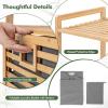 Giantex Laundry Hamper Tilt-Out Laundry Linen Hamper Bamboo Freestanding Clothes Basket W/Shelf & Removable Liner, Storage Laundry Shelf for Bathroom Living Room Bedroom, Natural(Natural+Gray)