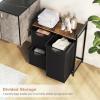 Giantex Laundry Hamper with Shelf, Laundry Basket Organizer with 3 Pull-Out Removable Bags, Top Storage Shelf, Metal Frame, Laundry Sorter 3 Section for Laundry Room Bathroom, Rustic Brown & Black