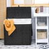 Giantex Laundry Hamper with Wheels and Lid, 125L Rattan Clothes Hamper with 2 Removable Liner Bags & Handle, 3-Section Foldable Laundry Sorter, Rolling Wicker Laundry Basket for Bathroom(Black)(Black)