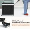 Giantex Laundry Hamper with Wheels and Lid, 125L Rattan Clothes Hamper with 2 Removable Liner Bags & Handle, 3-Section Foldable Laundry Sorter, Rolling Wicker Laundry Basket for Bathroom(Black)(Black)