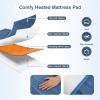 Giantex Massage Table Warmer, Electric Heated Mattress Pad, Heating Pad with Low-Voltage, 5 Modes Temper Control and Timer, Fast Heating, Detachable Connector, Warmer Bed Toppers, Grey(Blue + White)