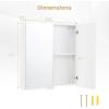 Giantex Medicine Cabinet, 24.5″ x 25.5″ Bathroom Wall Cabinet with 2 Mirror Door, Adjustable Shelf, Space-Saving Mirrored Cabinet, Over The Toilet Storage Cabinet for Laundry Room Entryway, White