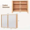 Giantex Medicine Cabinet, Bathroom Medicine Cabinet with Mirror, Reversible Double Door, 2 Adjustable Shelves, Bamboo Vanity Mirror Cabinet for Entryway, Living Room, Bathroom Wall Cabinet, Natural