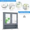 Giantex Medicine Cabinet, Bathroom Wall Cabinet with 2 Mirrored Doors, Adjustable Shelf, Open Compartment, Wall Mounted Cabinet, Over The Toilet Storage Cabinet, 22″ x 5″ x 23″ Cupboard (Grey)(Grey)