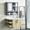 Giantex Medicine Cabinet, Bathroom Wall Cabinet with 2 Mirrored Doors, Adjustable Shelf, Open Compartment, Wall Mounted Cabinet, Over The Toilet Storage Cabinet, 22″ x 5″ x 23″ Cupboard (Grey)(Grey)