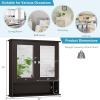 Giantex Medicine Cabinet, Bathroom Wall Cabinet with 2 Mirrored Doors, Adjustable Shelf, Open Compartment, Wall Mounted Cabinet, Over The Toilet Storage Cabinet, 22″ x 5″ x 23″ Cupboard (Grey)(Brown)