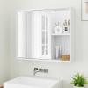 Giantex Medicine Cabinet, Bathroom Wall Cabinet with Mirror Door, 2 Adjustable Shelves, 2 Open Shelves, Vanity Mirrored Cabinet, Over The Toilet Storage Cabinet for Laundry Room Entryway, White(White)