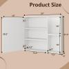 Giantex Medicine Cabinet, Bathroom Wall Cabinet with Mirror Door, 2 Adjustable Shelves, 2 Open Shelves, Vanity Mirrored Cabinet, Over The Toilet Storage Cabinet for Laundry Room Entryway, White(White)