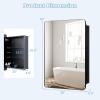 Giantex Medicine Cabinet Mirror, 20×30” Bathroom Cabinet with Beveled Mirror, Adjustable Shelves, Rounded Rectangle Frame, 2 Installation Method, Recessed Wall Cabinet, Wall Mount Cabinet, Matt Black