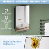 Giantex Medicine Cabinet Mirror, 20×30” Bathroom Cabinet with Beveled Mirror, Adjustable Shelves, Rounded Rectangle Frame, 2 Installation Method, Recessed Wall Cabinet, Wall Mount Cabinet, Matt Black
