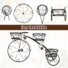 Giantex Metal Bicycle Planter, 3 Tier Tricycle Flower Plant Stand w/ 3 Decorative Wheels, Parisian Style Flower Display Stand Cart for Home Decor Patio Garden Flower Shop Indoor Outdoor(black)
