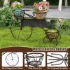 Giantex Metal Bicycle Planter, 3 Tier Tricycle Flower Plant Stand w/ 3 Decorative Wheels, Parisian Style Flower Display Stand Cart for Home Decor Patio Garden Flower Shop Indoor Outdoor(Bronze)