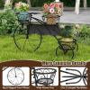 Giantex Metal Bicycle Planter, 3 Tier Tricycle Flower Plant Stand w/ 3 Decorative Wheels, Parisian Style Flower Display Stand Cart for Home Decor Patio Garden Flower Shop Indoor Outdoor(black)