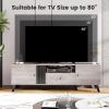 Giantex Mid Century Modern TV Stand for 65-80 Inch TV, Large Entertainment Center with Storage Drawer, 2 Side Cabinet &Open Shelf, Wood TV Console Table for Bedroom, Living Room