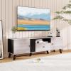 Giantex Mid Century Modern TV Stand for 65-80 Inch TV, Large Entertainment Center with Storage Drawer, 2 Side Cabinet &Open Shelf, Wood TV Console Table for Bedroom, Living Room
