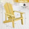 Giantex Outdoor Adirondack Chair – Oversized Patio Chairs w/Hidden Cup Holder, Realistic Wood Grain, 380 LBS Weight Capacity, Weather Resistant Firepit Chairs for Backyard, Garden (4, Black)(Yellow)