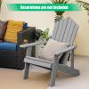 Giantex Outdoor Adirondack Chair – Oversized Patio Chairs w/Hidden Cup Holder, Realistic Wood Grain, 380 LBS Weight Capacity, Weather Resistant Firepit Chairs for Backyard, Garden (4, Black)(Light Grey)