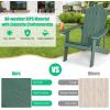 Giantex Outdoor Adirondack Chair – Oversized Patio Chairs w/Hidden Cup Holder, Realistic Wood Grain, 380 LBS Weight Capacity, Weather Resistant Firepit Chairs for Backyard, Garden (4, Black)(Green yellow)