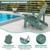 Giantex Outdoor Adirondack Chair – Oversized Patio Chairs w/Hidden Cup Holder, Realistic Wood Grain, 380 LBS Weight Capacity, Weather Resistant Firepit Chairs for Backyard, Garden (4, Black)(Dark Green)