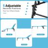 Giantex Outdoor Chaise Lounge Chair – Folding Beach Chair with 5 Adjustable Positions, Hole, Detachable Pillow, Hand Ropes, Lounger for Sunbathing, Poolside, Yard, Patio Lawn Chair (2, Beige)(Turquoise)