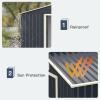 Giantex Outdoor Storage Shed with Double Sliding Door, Galvanized Metal Garden Storage Room, Front and Back Vent, Weather Resistant Tool Storage Shed for Backyard, Patio, Lawn (7 x 4 FT)(11 x 8 FT)