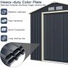 Giantex Outdoor Storage Shed with Double Sliding Door, Galvanized Metal Garden Storage Room, Front and Back Vent, Weather Resistant Tool Storage Shed for Backyard, Patio, Lawn (7 x 4 FT)(7 x 4 FT)