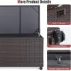 Giantex Outdoor Wicker Storage Box – 50 Gallon PE Rattan Storage Container with Lid, Waterproof Liner, Universal Wheels, Deck Storage for Pillows, Cushions, Gardening Tools, Mix Brown