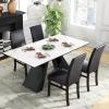 Giantex PU Leather Dining Chairs Set of 2, Upholstered Kitchen Chair with Solid Rubber Wood Frame, Armless High Back Dining Side Chairs with Cushion Seat, Modern Dining Room Chair, Black