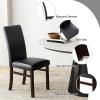 Giantex PU Leather Dining Chairs Set of 2, Upholstered Kitchen Chair with Solid Rubber Wood Frame, Armless High Back Dining Side Chairs with Cushion Seat, Modern Dining Room Chair, Black