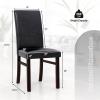 Giantex PU Leather Dining Chairs Set of 2, Upholstered Kitchen Chair with Solid Rubber Wood Frame, Armless High Back Dining Side Chairs with Cushion Seat, Modern Dining Room Chair, Black