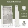 Giantex Pantry Organizers and Storage, 63.5″ H Kitchen Buffet Cabinet with Hutch, Pegboard, 8 Hooks & 1 Hanging Storage Box, Standing Bakers Rack with Flip-up PC Doors, Tool-Free Assembly (White)(White)