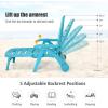 Giantex Patio Chaise Lounge Recliner on Wheels, Folding Deck Chair with Armrests, 5 Adjustable Positions for Poolside, Yard, Garden Rolling Outdoor Lounger Sunbathing Beach Chair(1, Gray)(Turquoise)