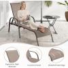 Giantex Patio Lounge Chair, Outdoor Chaise Lounge with 5 Adjustable Backrest, Sturdy Steel Frame, Sunbathing Recliner, Beach Chair, Tanning Chair for Outside, Yard, Balcony, Pool Chairs, Black(Brown)