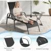 Giantex Patio Lounge Chair, Outdoor Chaise Lounge with 5 Adjustable Backrest, Sturdy Steel Frame, Sunbathing Recliner, Beach Chair, Tanning Chair for Outside, Yard, Balcony, Pool Chairs, Black(Black)