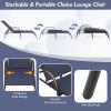 Giantex Patio Lounge Chair, Outdoor Chaise Lounge with 5 Adjustable Backrest, Sturdy Steel Frame, Sunbathing Recliner, Beach Chair, Tanning Chair for Outside, Yard, Balcony, Pool Chairs, Black(Navy)