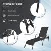 Giantex Patio Lounge Chair, Outdoor Chaise Lounge with 5 Adjustable Backrest, Sturdy Steel Frame, Sunbathing Recliner, Beach Chair, Tanning Chair for Outside, Yard, Balcony, Pool Chairs, Black(Black)