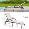 Giantex Patio Lounge Chair, Outdoor Chaise Lounge with 5 Adjustable Backrest, Sturdy Steel Frame, Sunbathing Recliner, Beach Chair, Tanning Chair for Outside, Yard, Balcony, Pool Chairs, Black(Grey)