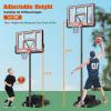 Giantex Portable Basketball Hoop Outdoor – 7.4-10 FT Height Adjustable Basketball Goal System w/ 44 Inch Shatterproof PC Backboard, Fillable Base, Basketball Hoop Indoor for Adults, Backyard, Driveway