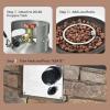 Giantex Propane Fire Bowl Column, 40,000 BTU Outdoor Gas Fire Pit, Compact Ledge Stone Firepit Table with Lava Rocks and Rain Cover