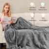 Giantex Queen Size Flannel Heating Blanket w/ 10 Heating Levels, 12H Auto Off, ETL Certified & Machine Washable, 84″ x 90″ Thermal Blanket for Bed Couch, Gray(Gray)