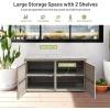 Giantex Rattan Deck Box 88 Gallon Wicker Storage Box W/Separate Storage Shelf, Openable Door, Steel Frame, Toys and Tools Organize for Yard, Garden, Balcony, Porch, Patio Rattan Storage Box (Brown)(Gray)