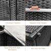 Giantex Rattan Deck Box 88 Gallon Wicker Storage Box W/Separate Storage Shelf, Openable Door, Steel Frame, Toys and Tools Organize for Yard, Garden, Balcony, Porch, Patio Rattan Storage Box (Brown)(Black)